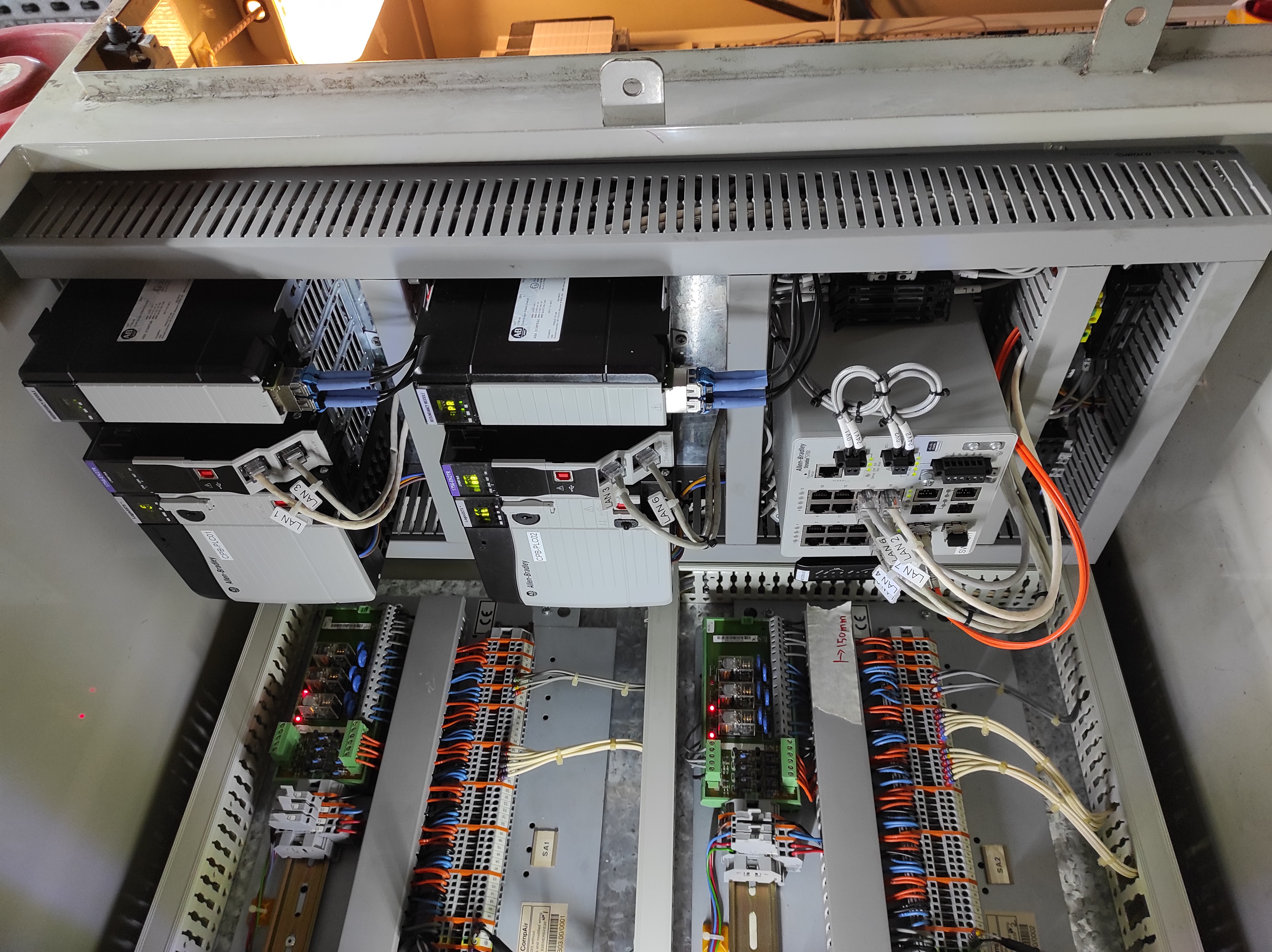 CPB ControlLogix Redundant PLC under installation (Compressor Sequence Control Panel Right View)
